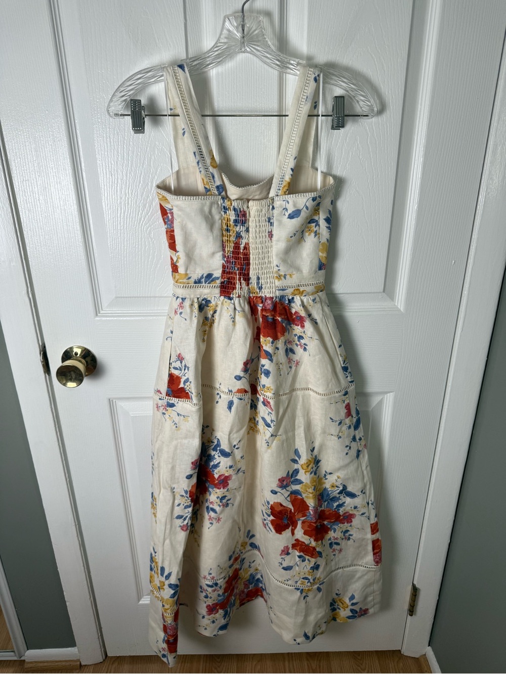 Reformation Everett Linen Midi Dress in Soprano 0 - Picture 4 of 6